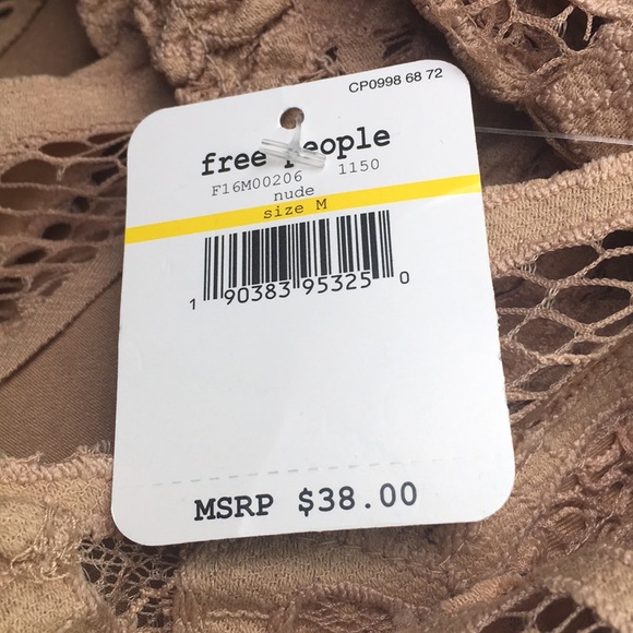 NEW FREE PEOPLE ADELLA NUDE LACE BRALETTE - Picture 7 of 7